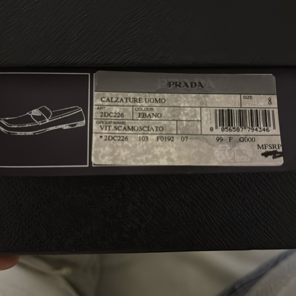 PRADA Men's Mocassini Triangle Logo Suede Loafers - Picture 8 of 8